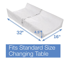 Delta Children Beautyrest pad shows waterproof cover, easy to wipe clean after spills