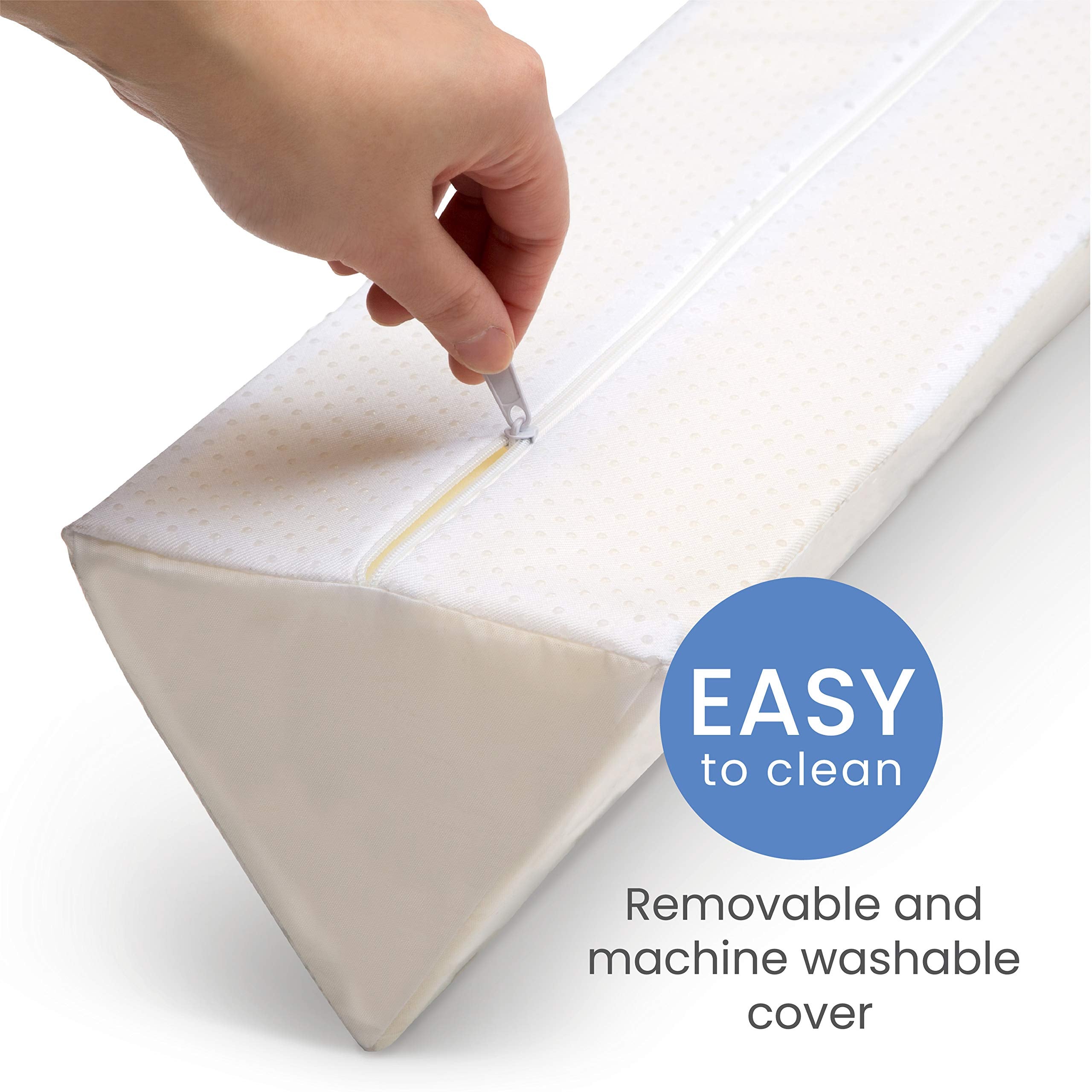 Delta Children machine-washable cover simplifies cleanup after restless nights.