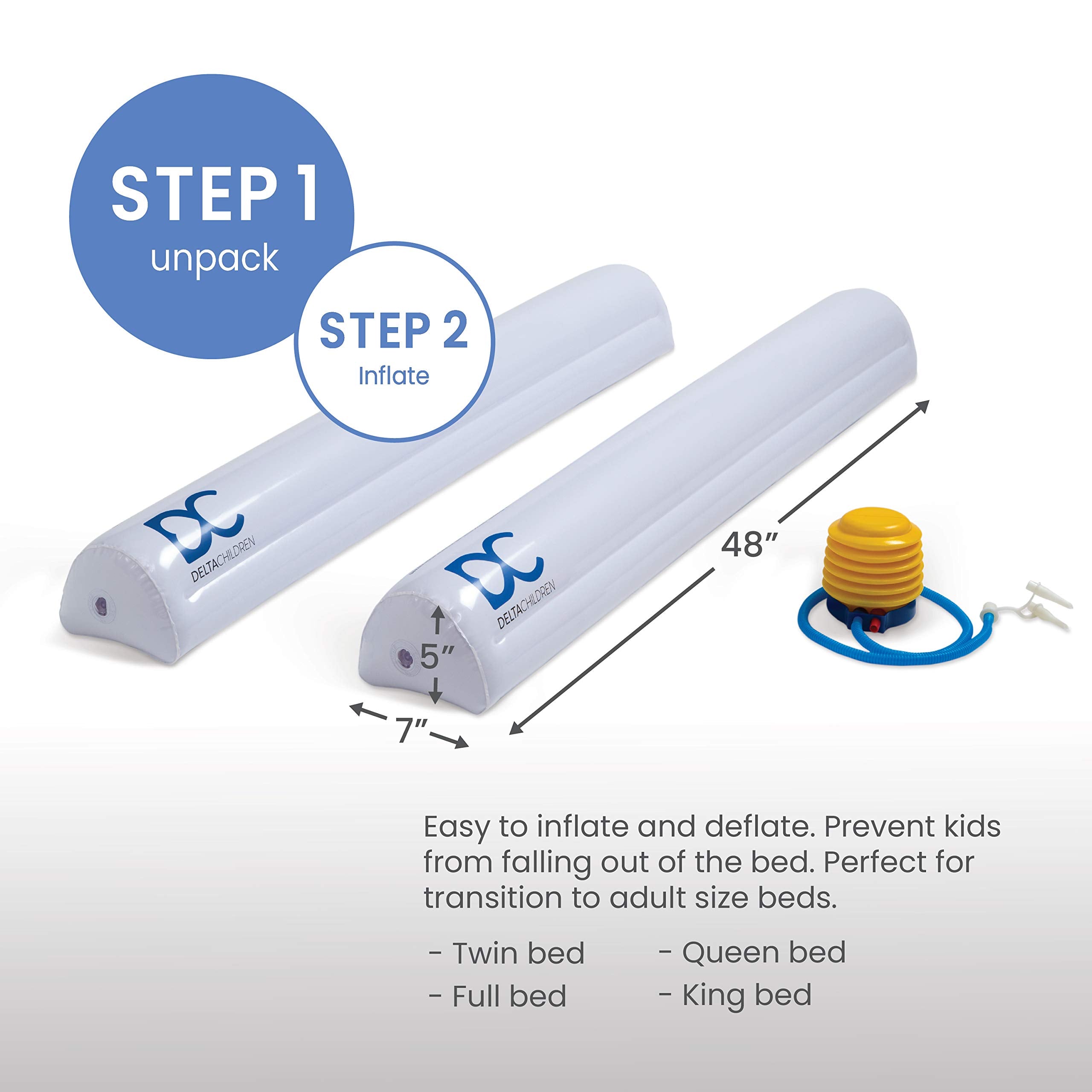 Delta Children bed rails on a bed preventing rolling off