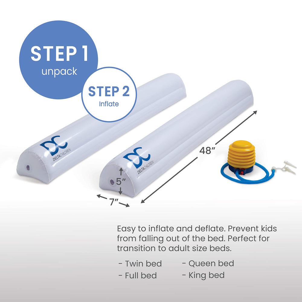 Delta Children bed rails on a bed preventing rolling off