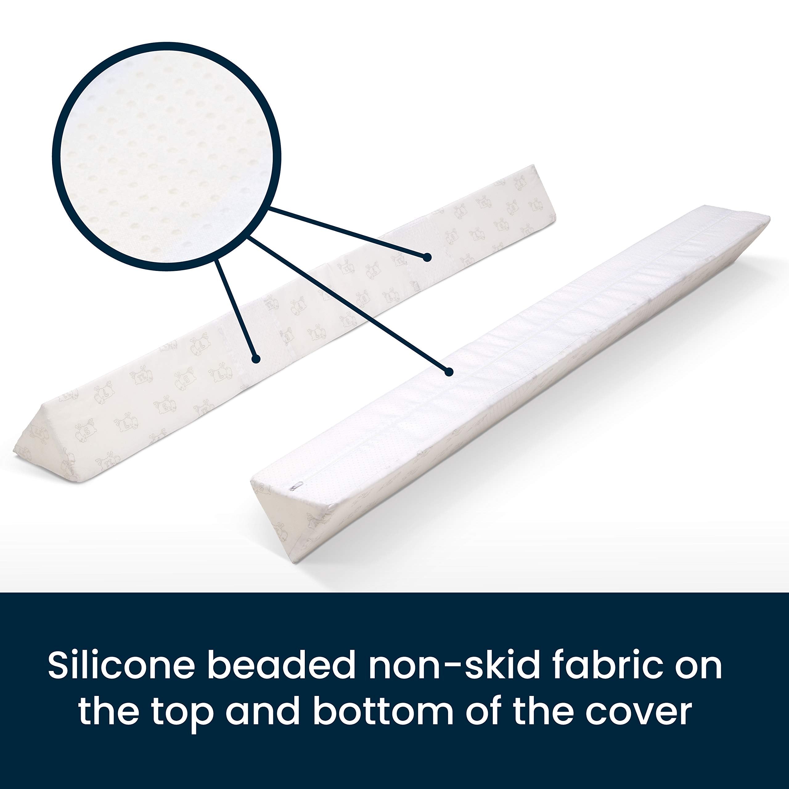 Delta Children bedrail non-slip top and bottom detail keeps rail in place.