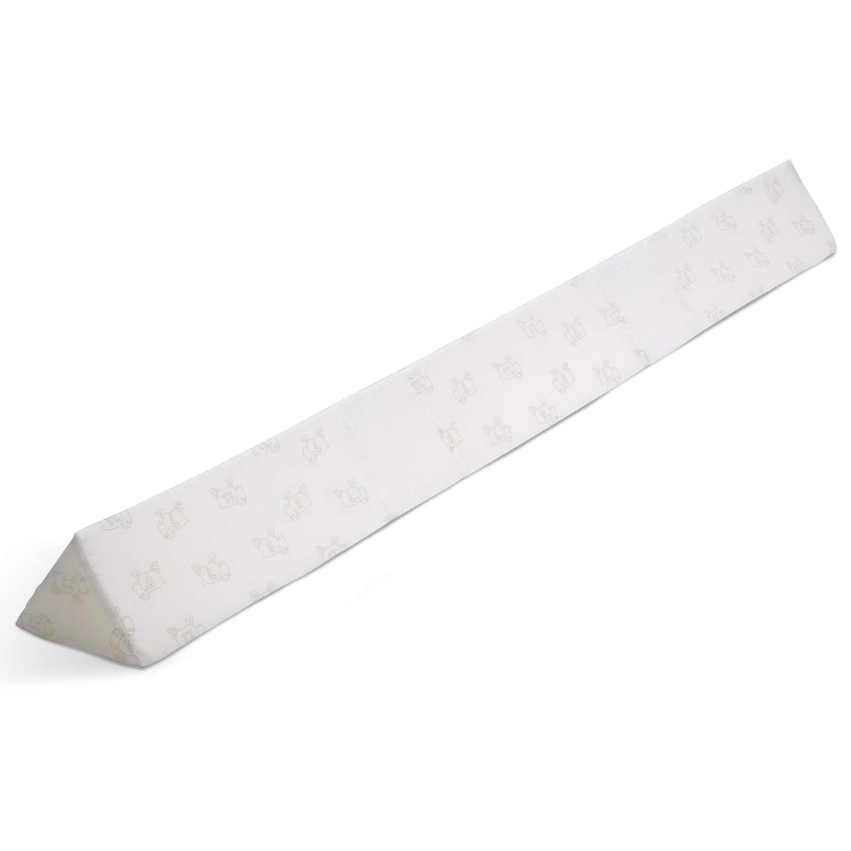 Delta Children bedrail unrolled, providing edge protection for sleeping kids.