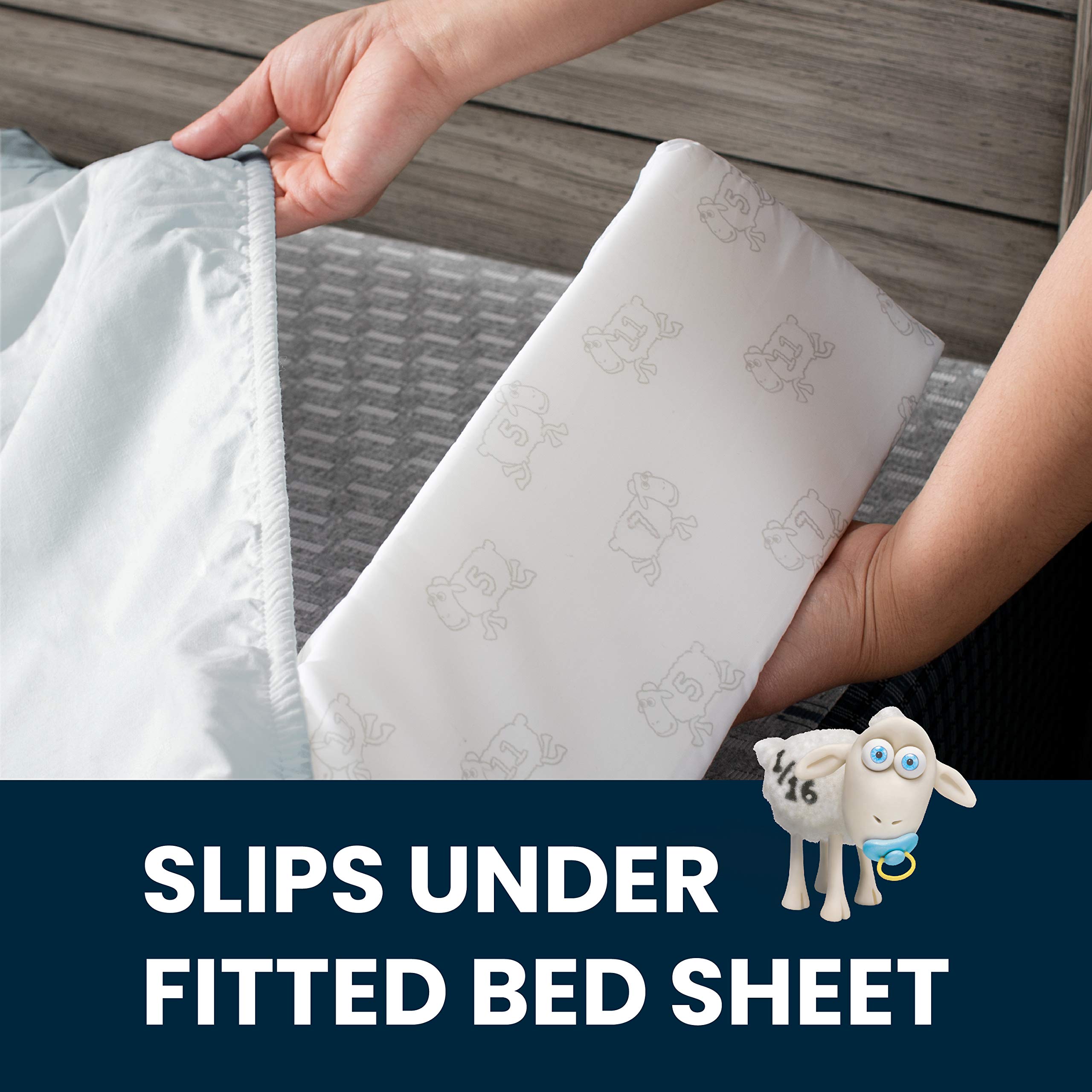 Delta Children bedrail with water-resistant cover eases cleanup after spills.