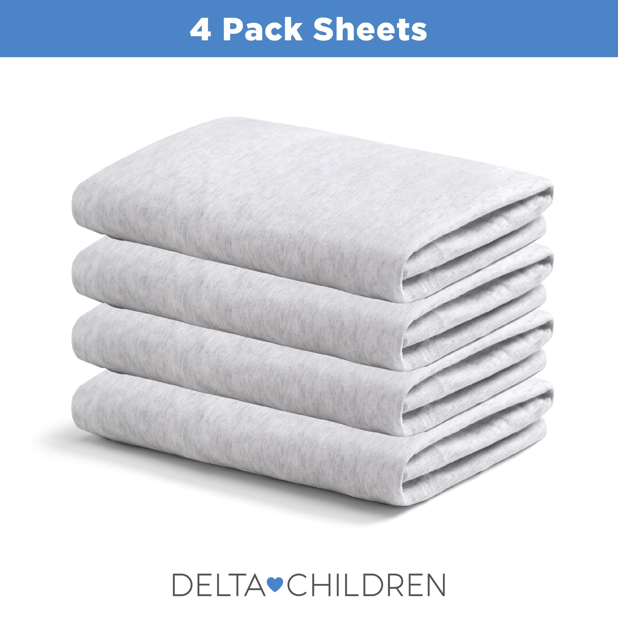 Delta Children mini crib sheet with elastic edges ensures a snug mini mattress fit