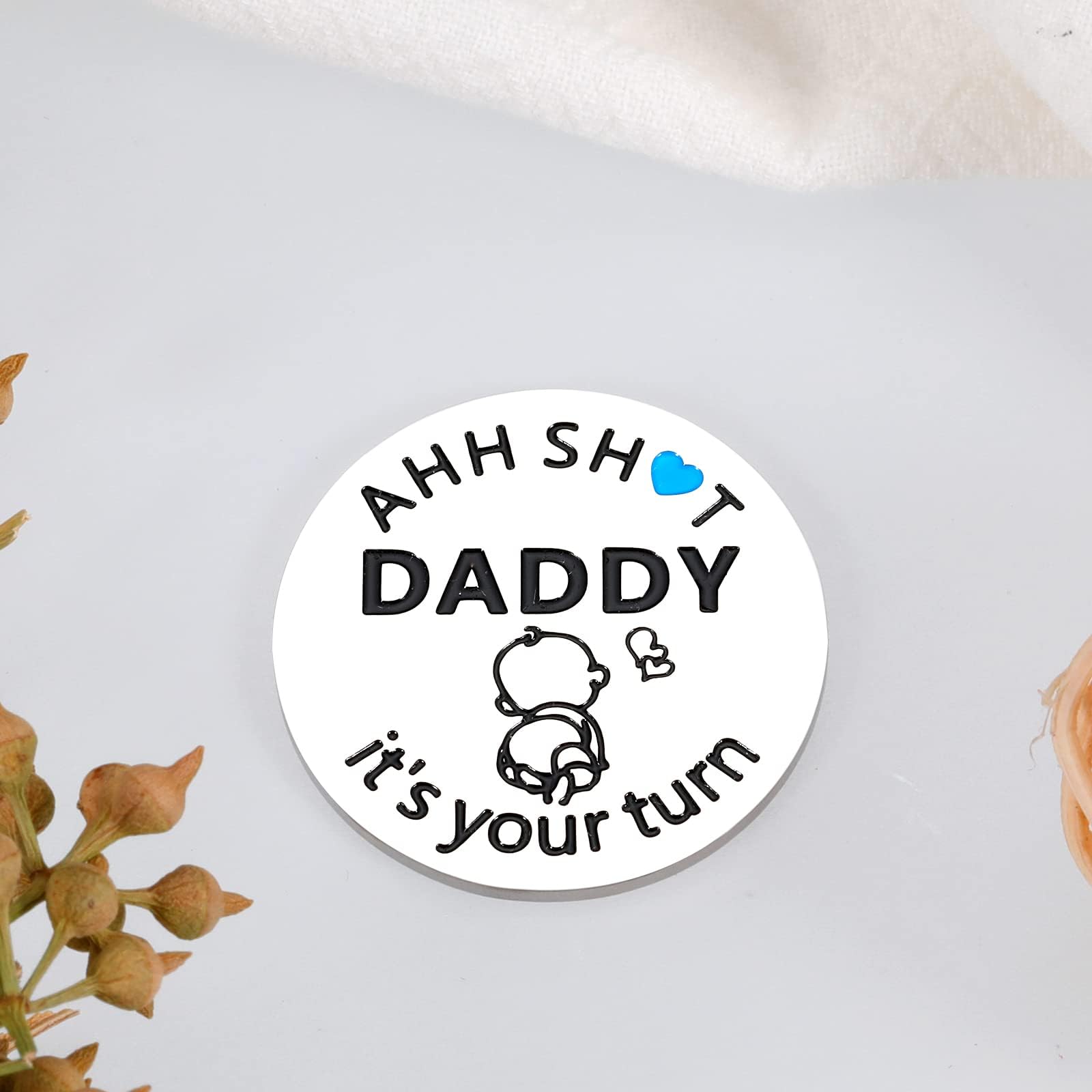 Delujouberst new parent decision coin back view for night-time duty prompts.