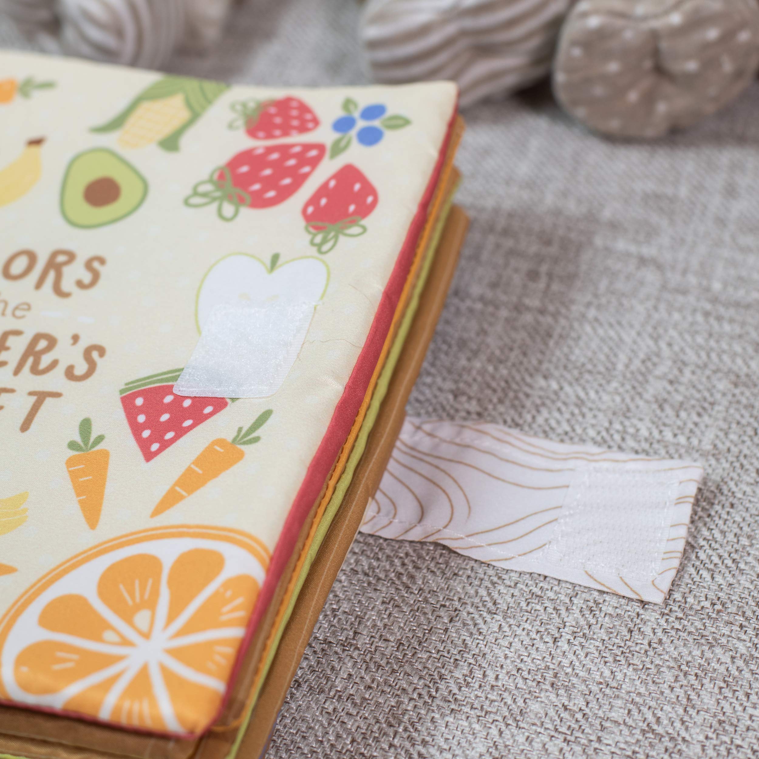 DEMDACO Farmers Market Bright Colors soft pages closeup for comforting reading.