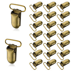 Demearly 25-pack suspender clips bronze pacifier clip close-up for secure holding