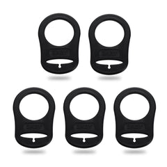 Demearly 5-pack black pacifier clip package keeps essentials organized.