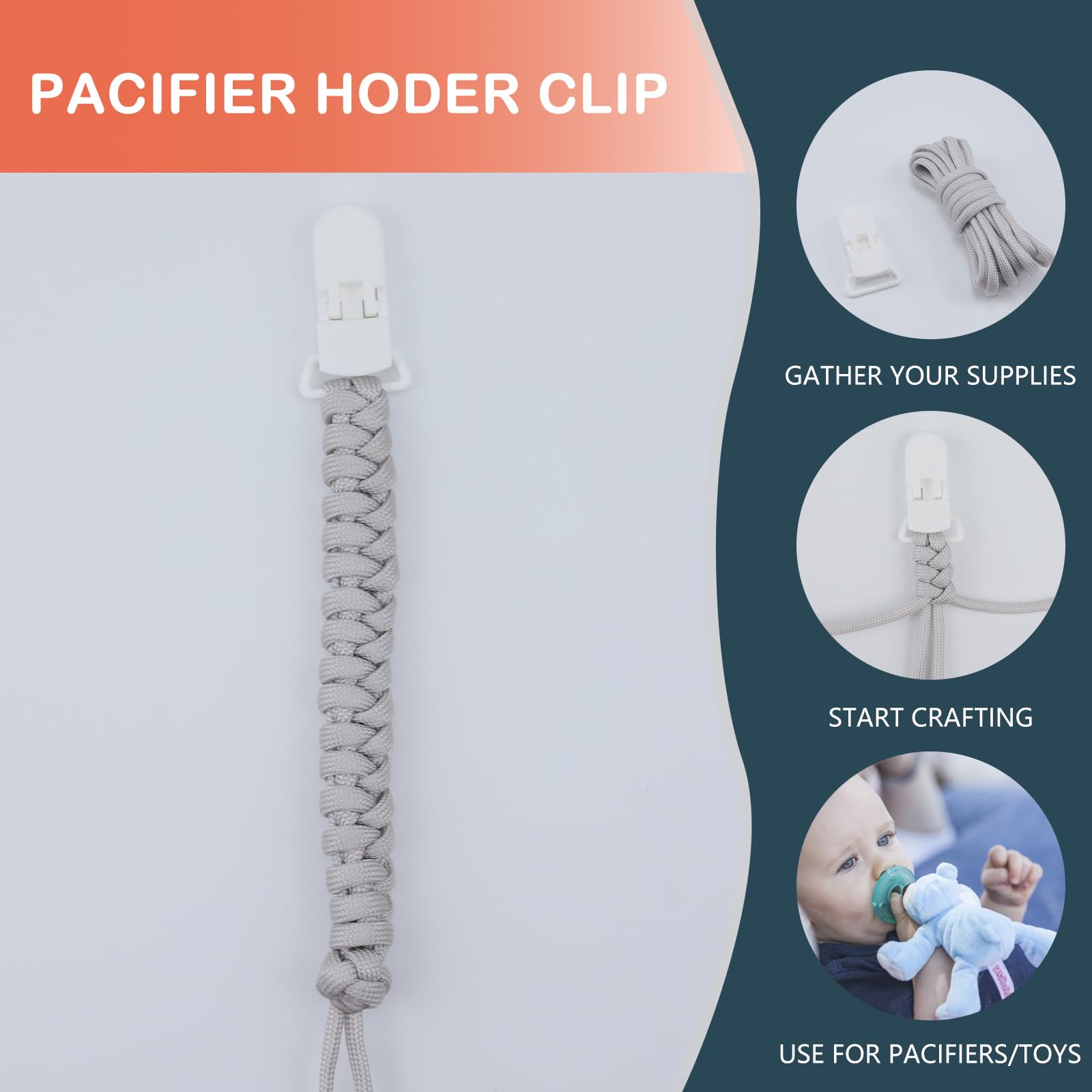 Demearly pacifier clip ends with mesh storage pouch for organized DIY projects.