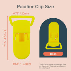 Demearly pacifier clip ends show washable, durable plastic ideal for daily wear.