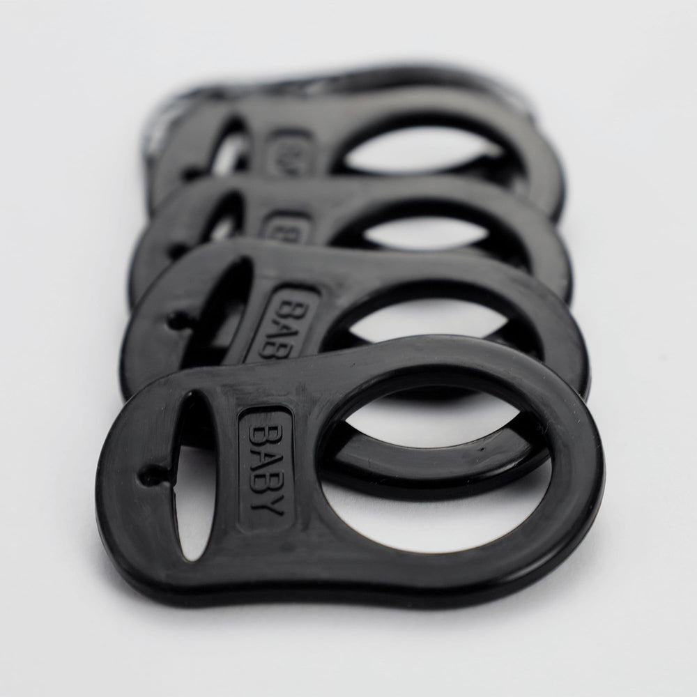 Demearly durable reinforced design maintains pacifier position during busy days.