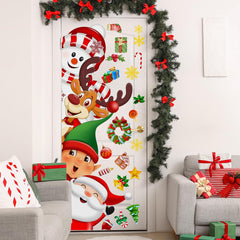 Demonwer Christmas door sticker front-door decoration provides quick holiday transformation