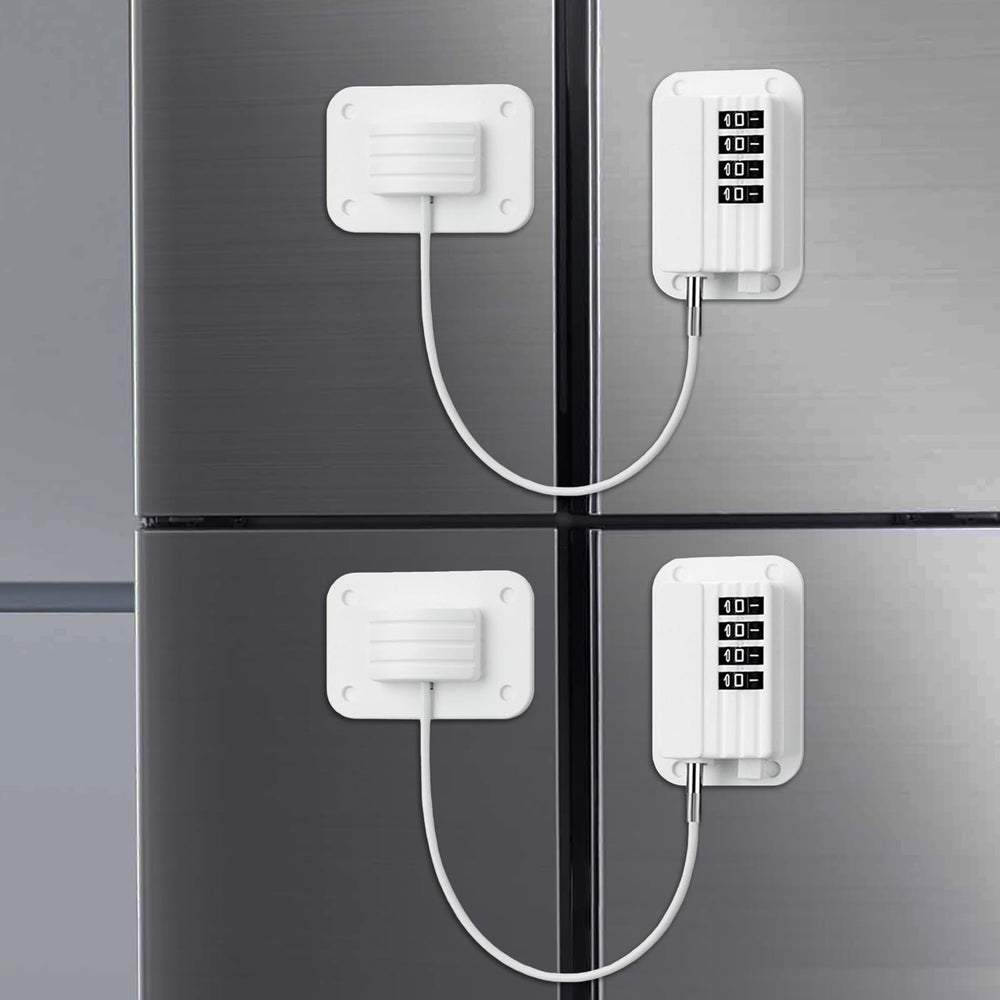 DENENTT refrigerator lock package shows two locks ready to childproof a fridge