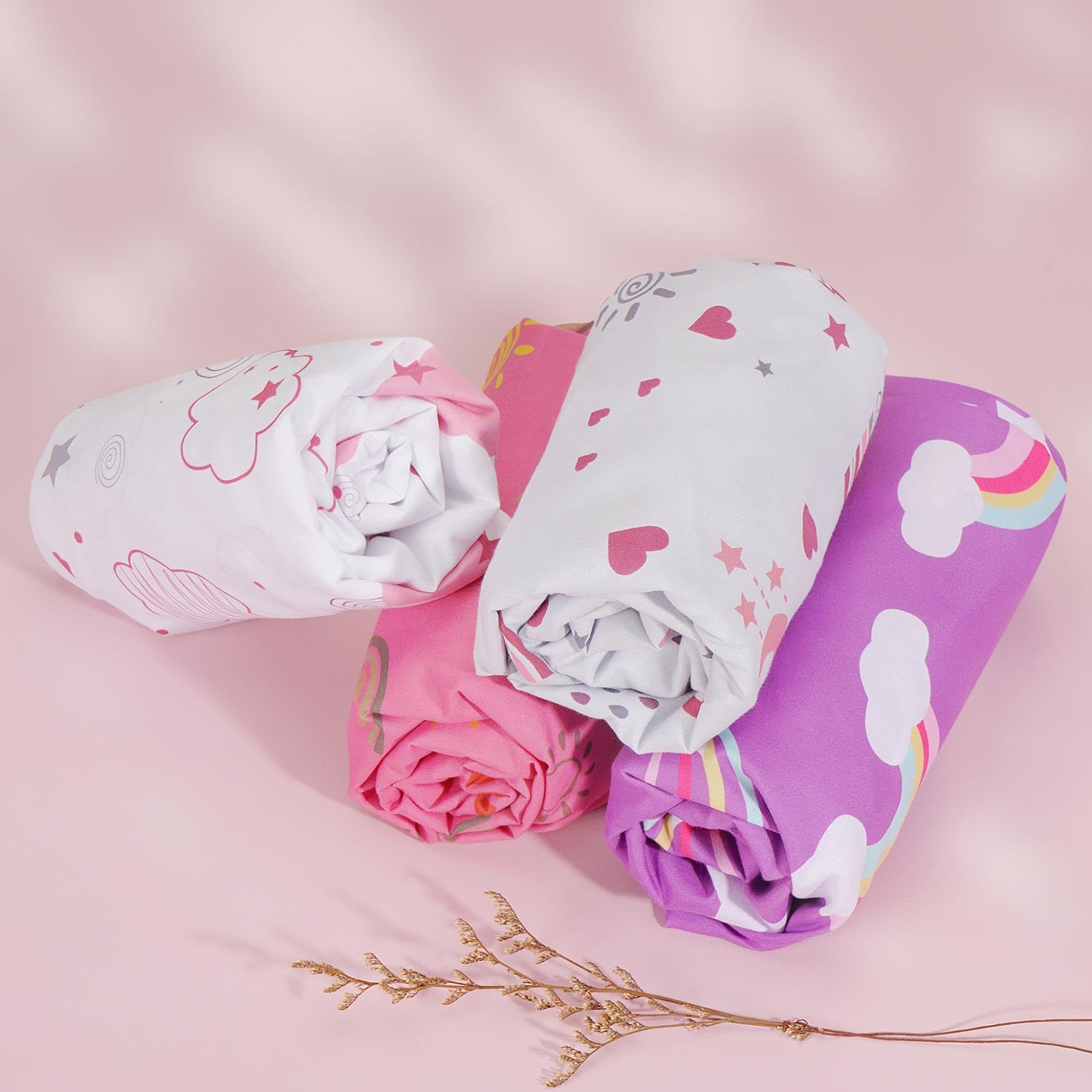 DengFengLai four pack with colorful patterns for versatile nursery styling