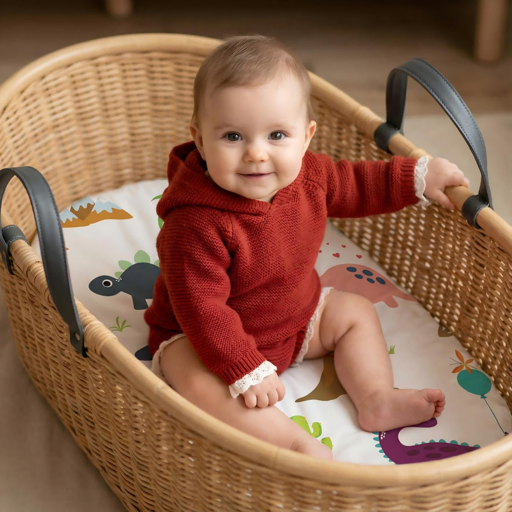 DengFengLai bassinet sheets elastic-fit snug corners for slip-free night comfort