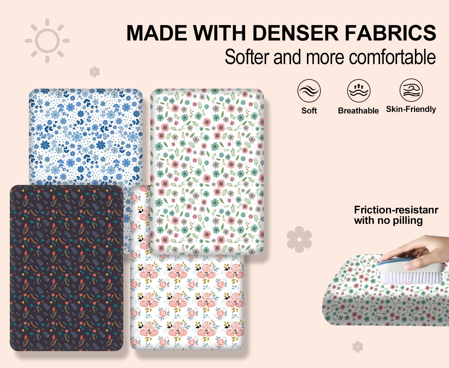 DengFengLai dinosaur-pattern crib sheet adds whimsy with breathable microfiber feel