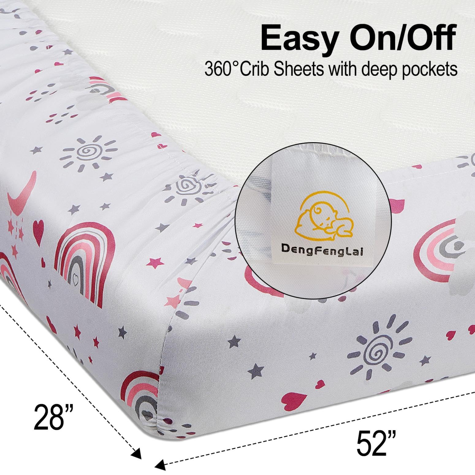 DengFengLai easy care crib sheet ready for machine wash and quick dry