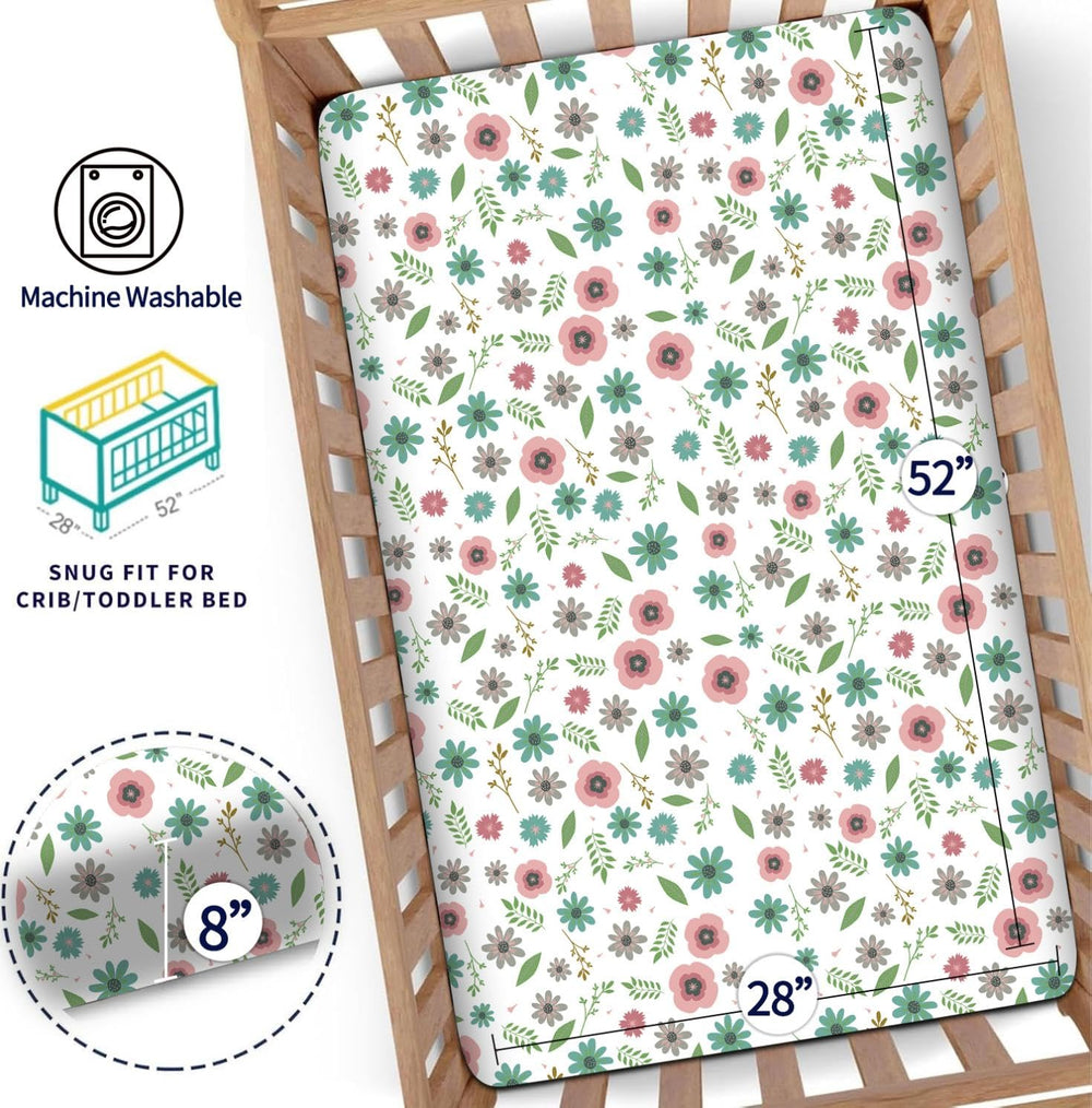 DengFengLai rainbow-sun pattern crib sheet on 28x52 shows bright design and comfortable fit