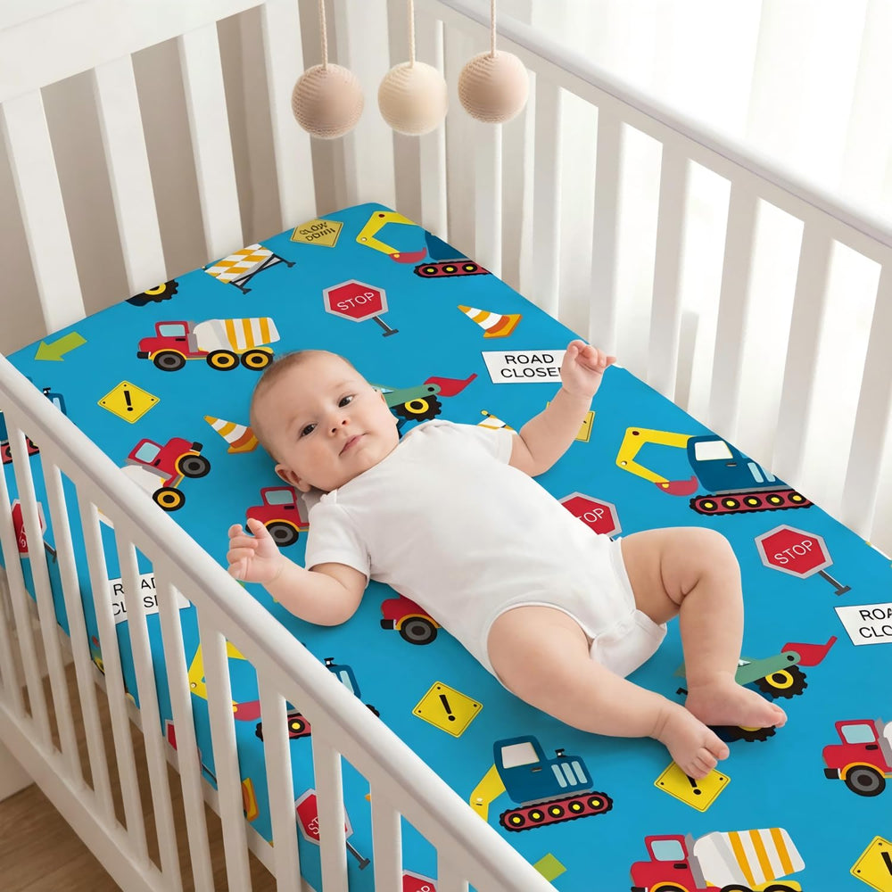 DengFengLai shovels pattern crib sheet with soft fabric and easy care
