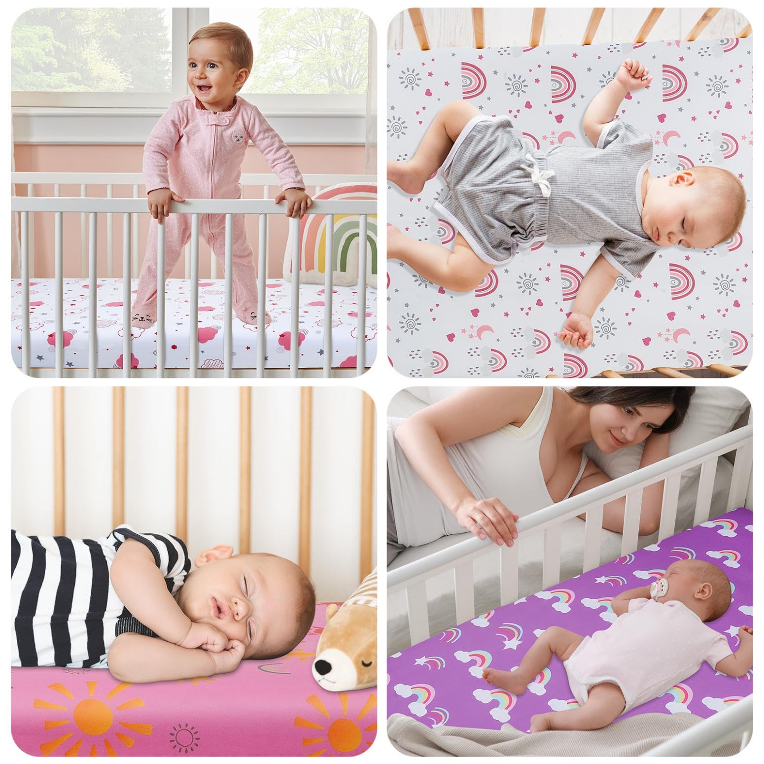 DengFengLai crib sheets ready for toddler bed transition and easy rotation