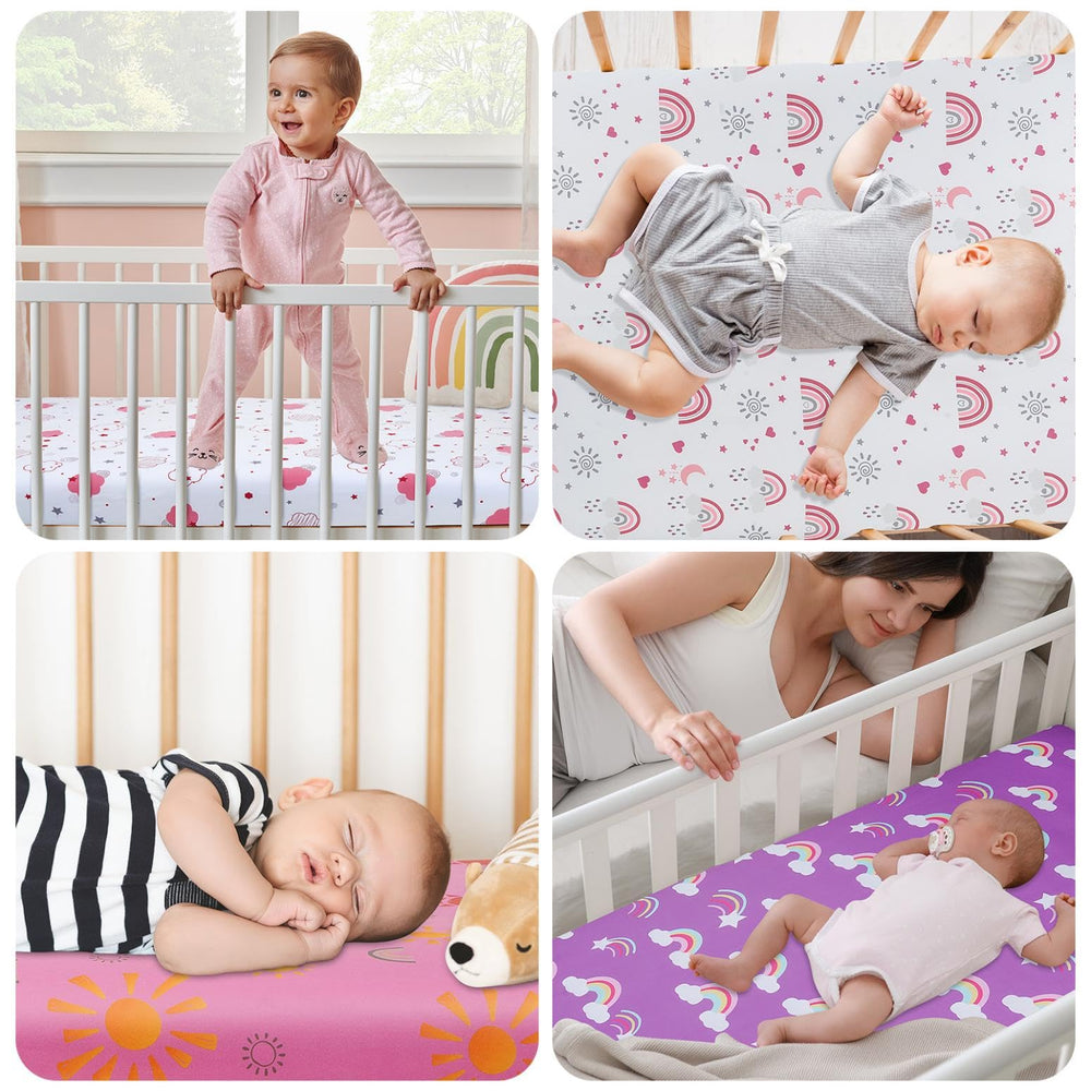 DengFengLai crib sheets ready for toddler bed transition and easy rotation