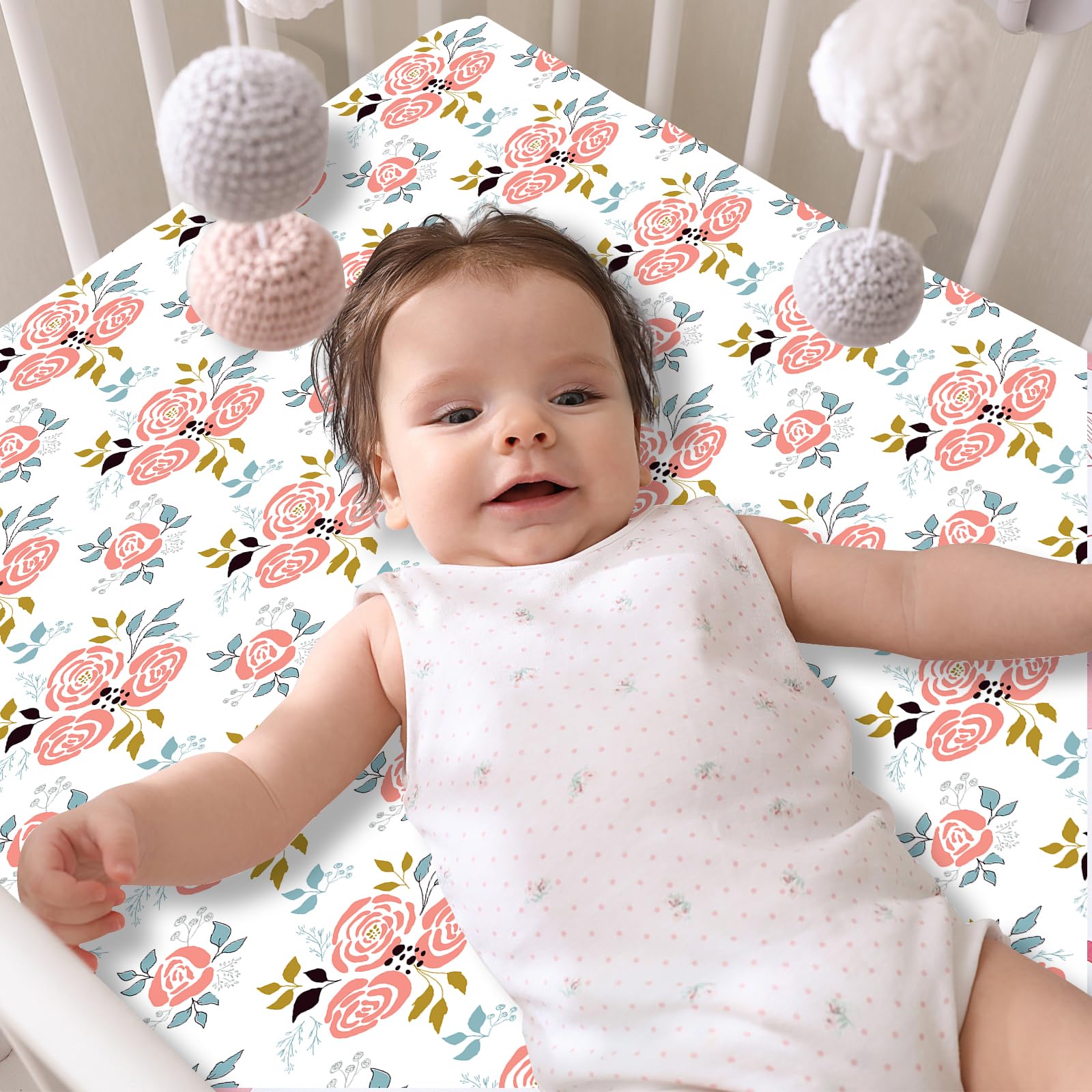 DengFengLai unicorn-ice-cream pattern crib sheet visually playful while keeping soft texture