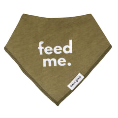 Denver James bandana bib front view with soft organic cotton for gentle skin contact.