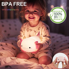 Deogos Axolotl lamp features a 20-minute timer for automated gentle nights.