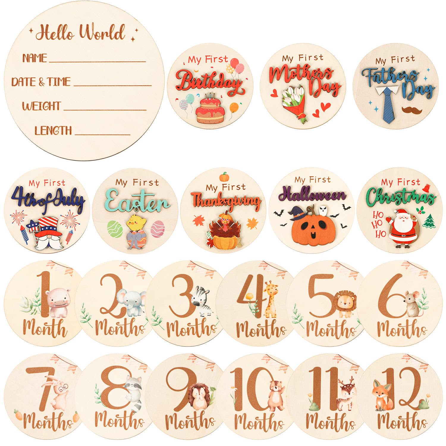 Deorfuy Hello World wooden sign for birth-announcement photo moments