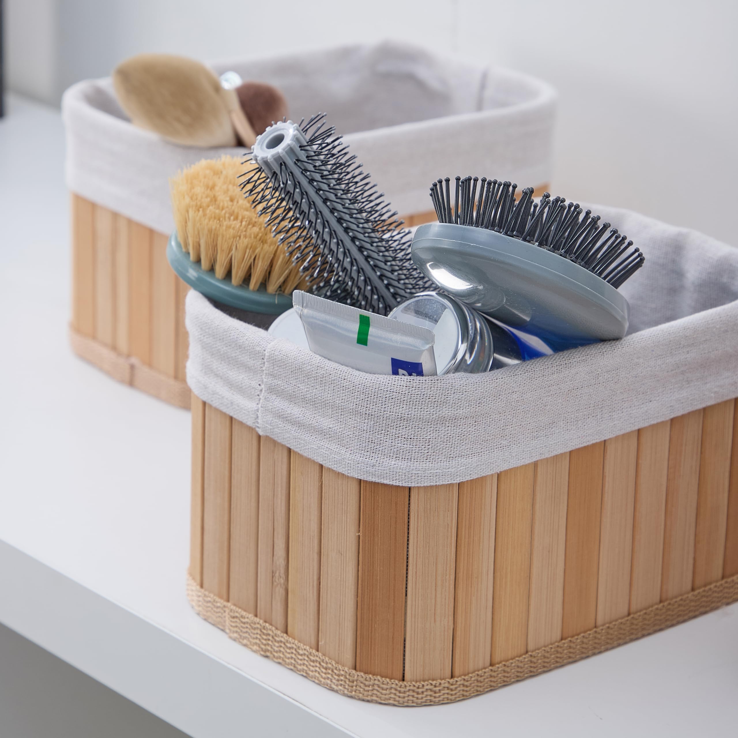 Deosur bamboo pantry basket perfect for snack organization
