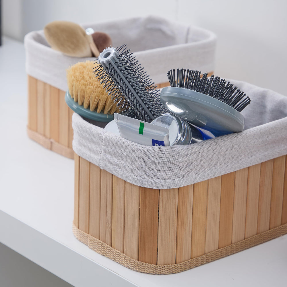 Deosur bamboo pantry basket perfect for snack organization