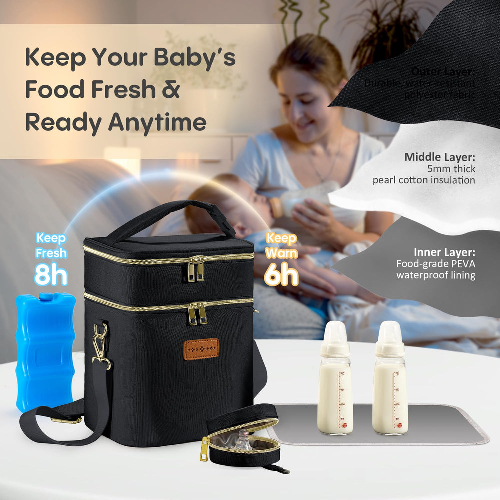 DerBiedersinn cooler bag with ice pack included for on the go cooling