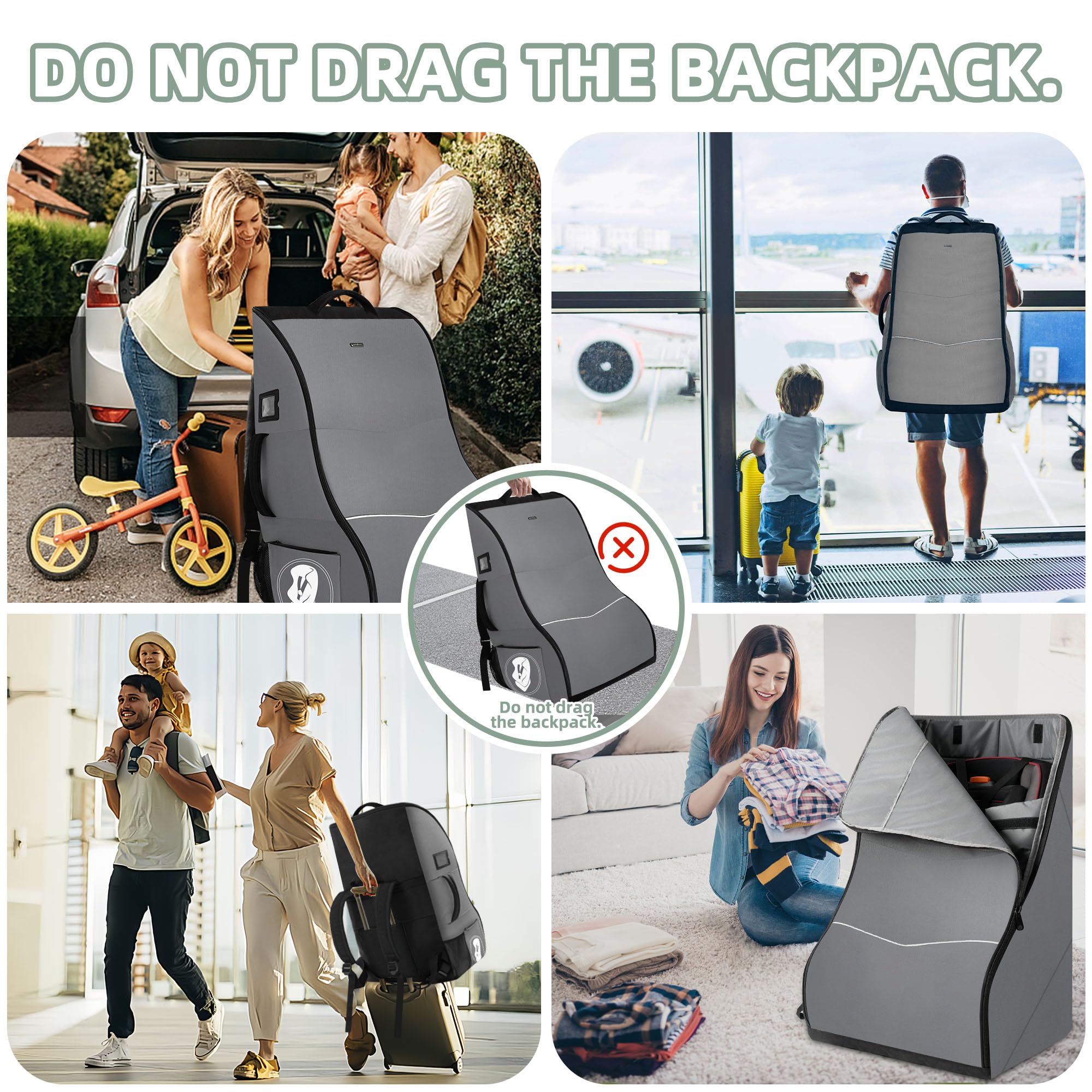 DerBiedersinn car seat travel bag folded compact for storage