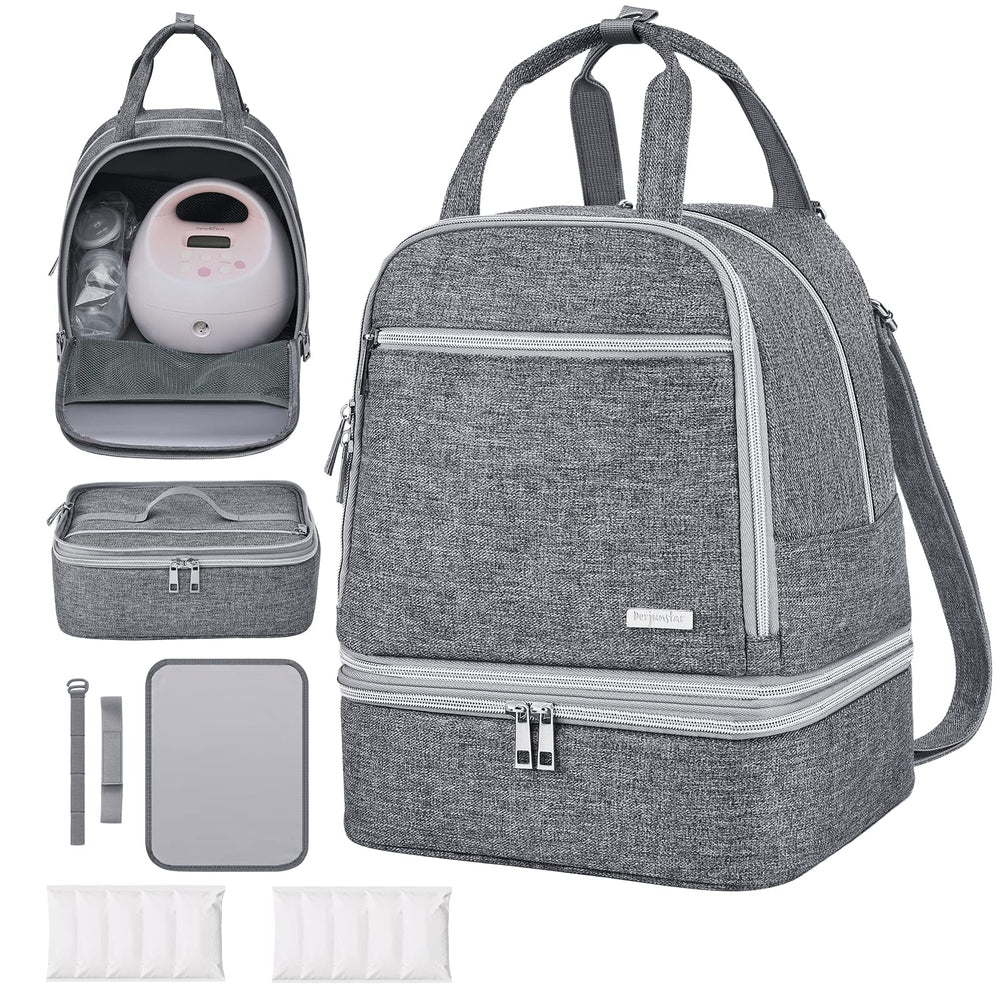 DERJUNSTAR Derbiedersinn Spectra Pump Bag cooler-compartment keeps milk cold during travel.