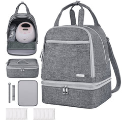 DERJUNSTAR Derbiedersinn Spectra Pump Bag cooler-compartment keeps milk cold during travel.