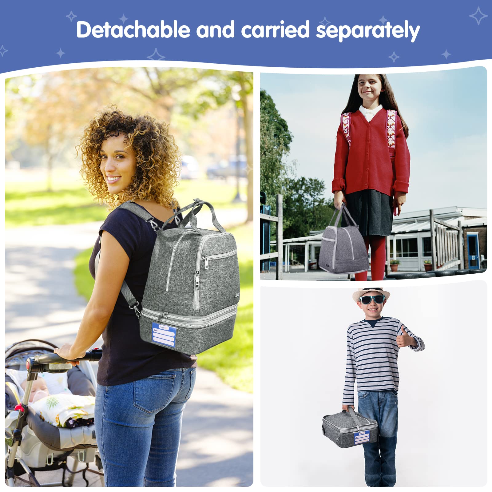 DERJUNSTAR Derbiedersinn work-ready bag neutral color and quiet zippers for office pumping.