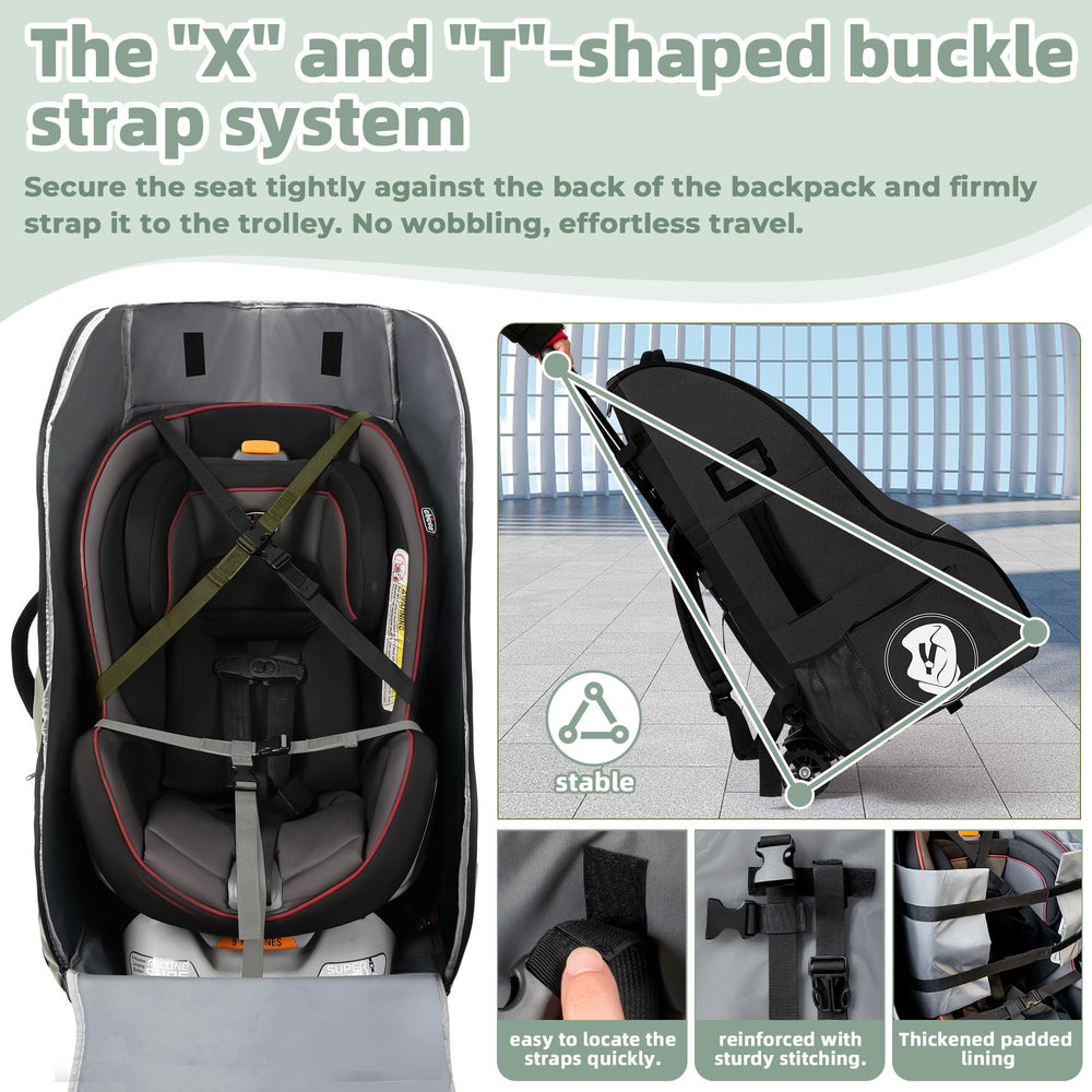 DerBiedersinn universal-fit car seat travel bag fits most infant and convertible seats.