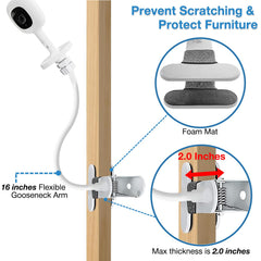 Derebir clip mount showing Nanit Pro & Flex Stand compatibility.