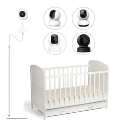 Derebir baby monitor floor stand assembly shows quick setup and flexible viewing.
