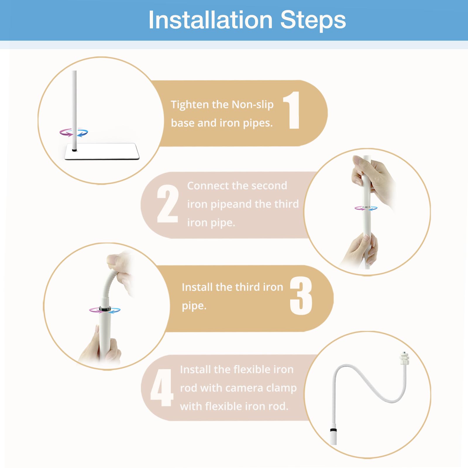 Derebir baby monitor floor stand height range helps tailor viewing height.