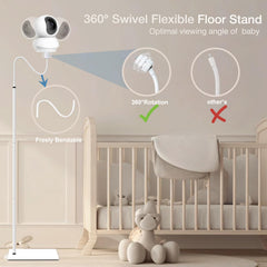 Derebir baby monitor floor stand stability base keeps camera secure on floors.