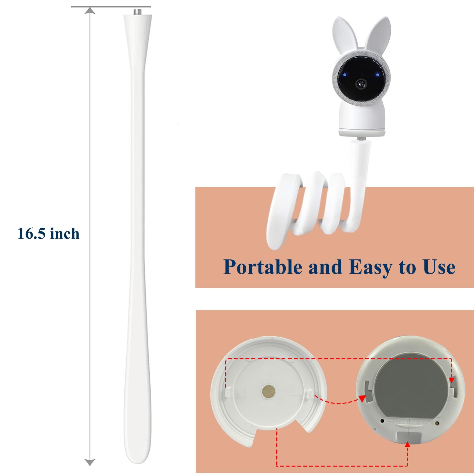 Derebir baby-monitor mount rubber strip grip securing camera on crib or shelf