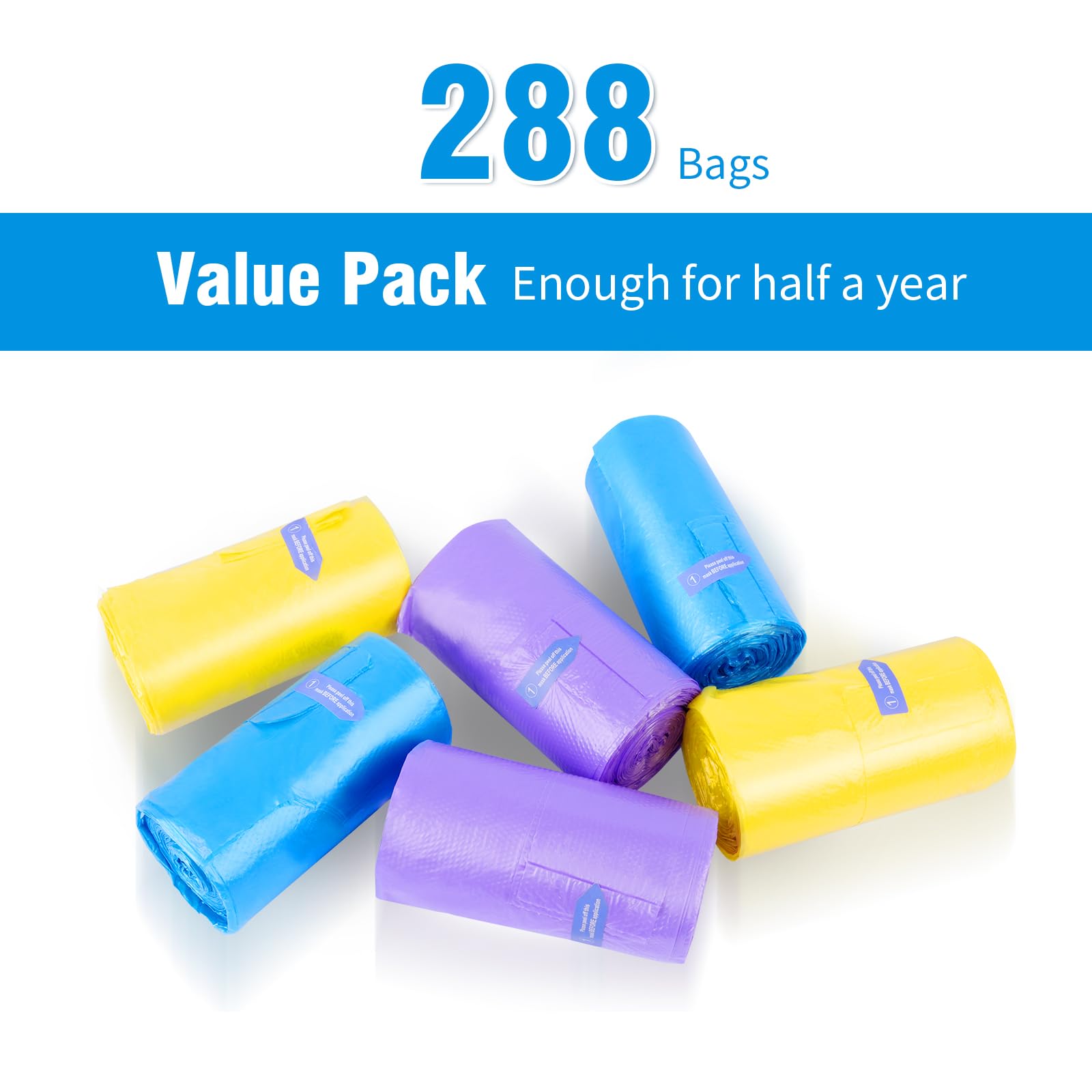 Dergik six-roll color assortment aids quick tear-off and tidy disposal.
