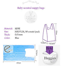 Dergik bags sized to hold 3–5 diapers per bag for efficient disposal.