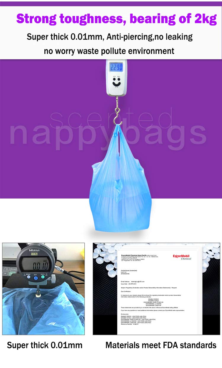 Dergik bags versatile for diapers, pet waste, and litter disposal.