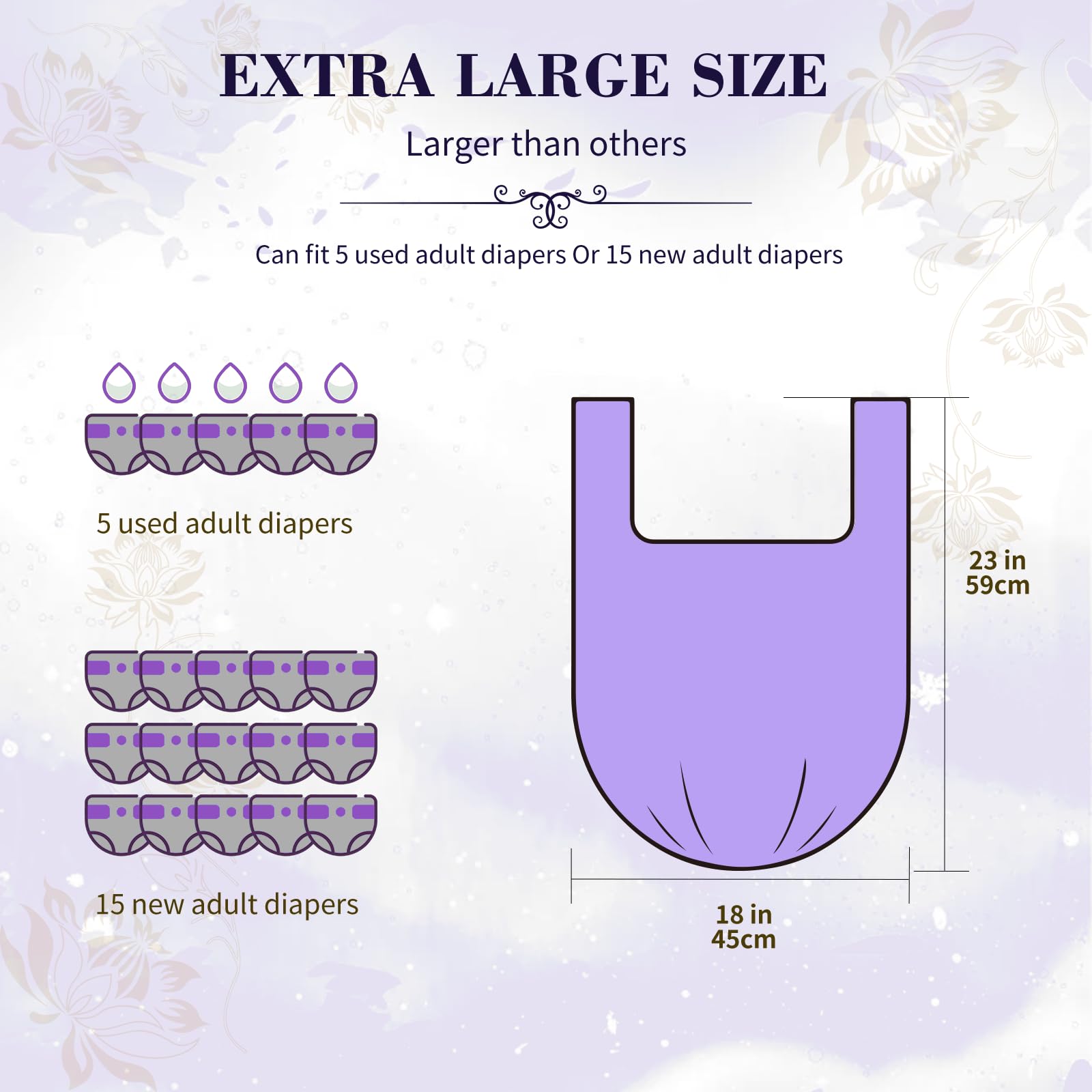 Dergik purple bags ideal for home and travel diaper disposal