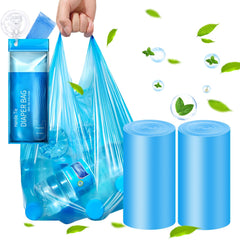 Dergik large adult diaper disposal bags 18x23 blue roll demonstrate spacious capacity