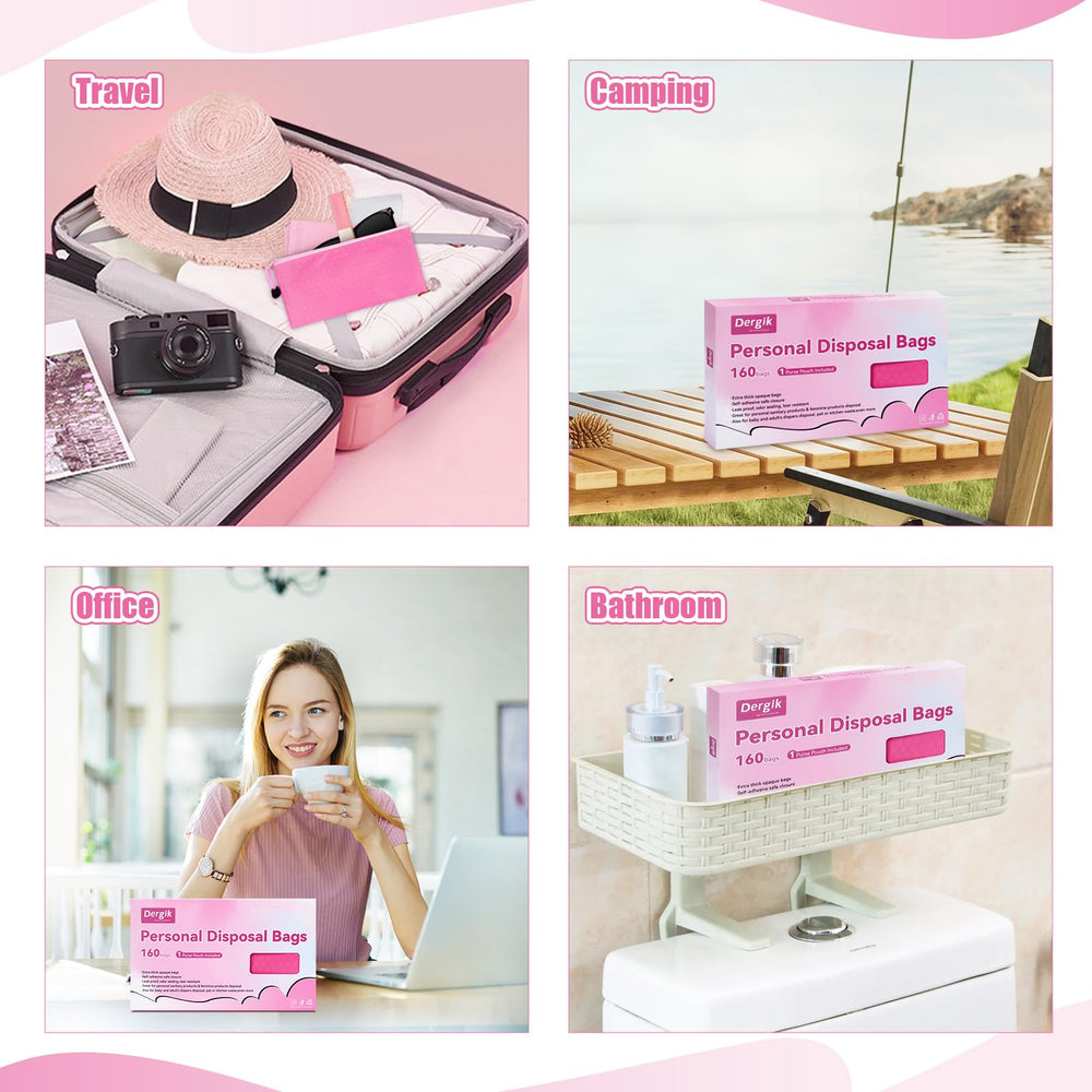 Dergik pink safe material disposal bags suitable for families and hotels
