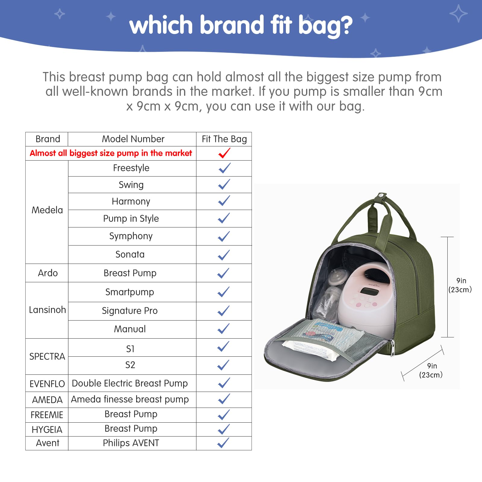 DERJUNSTAR bag inside holds pump and bottles for travel.
