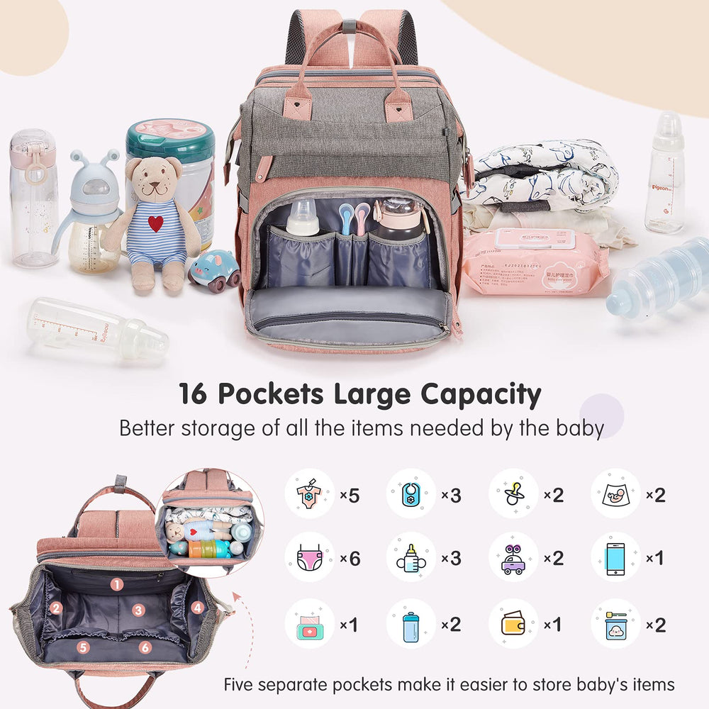 DERJUNSTAR diaper bag backpack changing station for on the go changes